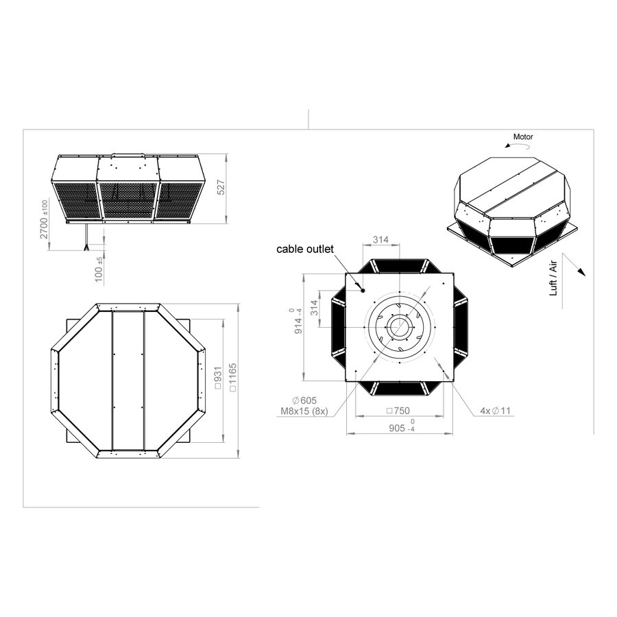 ROOF-H-220 E2 30 вентилятор крышный